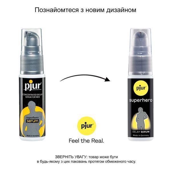 Пролонгувальний гель pjur Superhero Serum 20 мл, створює невидиму плівку, що знижує чутливість PJ12090 фото