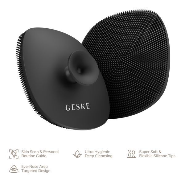Щітка для обличчя GESKE Facial Brush 4в1 з тримачем gray HB0053 фото