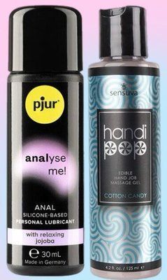 Набір лубрикантів pjur analyse me! Relaxing jojoba silicone 30 мл + Sensuva Handipop Cotton Candy (125 мл) LB589 фото