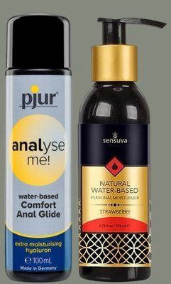 Набір лубрикантів pjur analyse me! Comfort water glide 100 мл + Sensuva Natural Water-Based Strawberry (125 мл) LB990 фото
