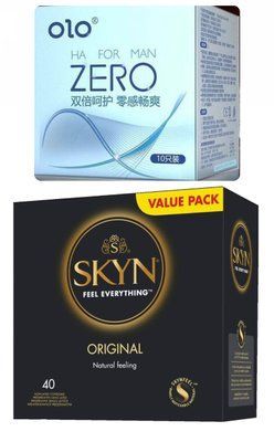 Набір : SKYN ORIGINAL 40 шт + Подарунок - Olo ZERO for man з гіалуроновою кислотою 10 шт SOS160 фото