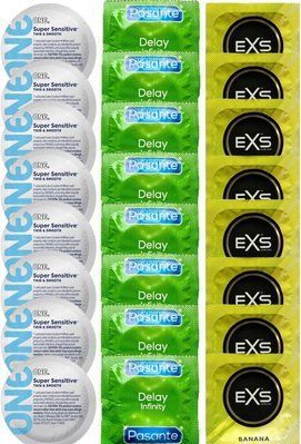 Набір 24 шт ONE Super Sensitive + Delay Infinity + EXS Banana SOS7386 фото