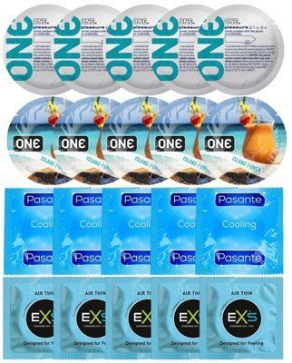 Набор 20 шт ONE Mint Chocolate + ONE Island Punch + Pasante Cooling + EXS Air Thin SOS7286 фото