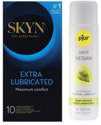 Комплект Skyn ​​Exstra Lube 10 шт. + pjur MED Vegan Glide 100 мл SOS13302 фото