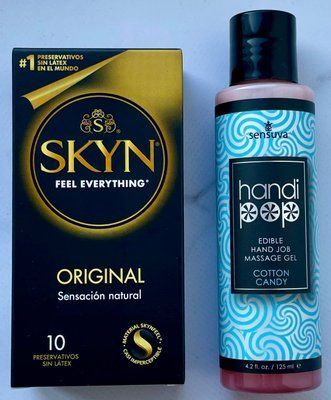 Комплект SKYN Original 10 шт - Лубрикант Sensuva Handipop Cotton Candy (125 мл) SOS3383 фото