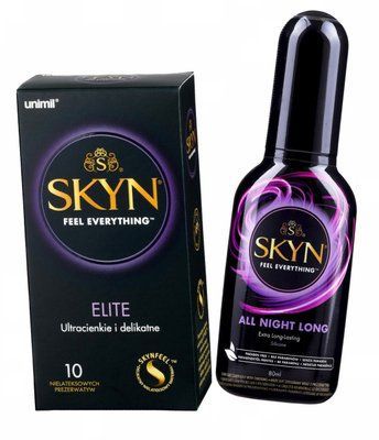 SKYN Elite & All Night Long &ndash; набір для максимального комфорту (10 шт + 80 мл) SOS11850 фото