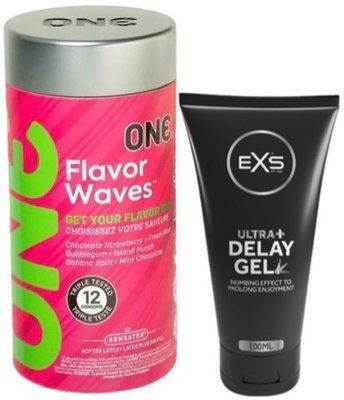 Набор из 12 шт ONE Flavor Waves + Пролонгатор EXS Delay Gel Ultra+ 100m SOS9331 фото