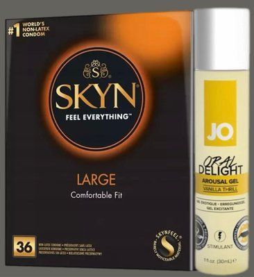 Комплект SKYN Large, 36 шт + Гель System JO Oral Delight - Vanilla Thrill (30 мл) SOS5449 фото