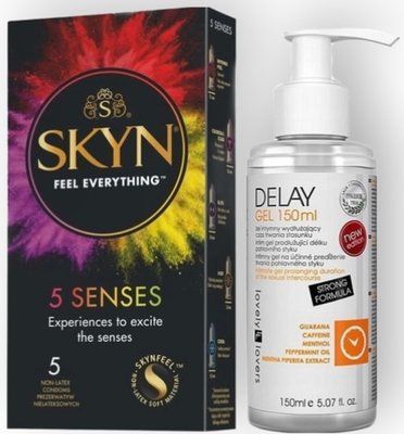 Набор из SKYN 5 Senses + Пролонгирующий гель Lovely Lovers DELAY GEL 150ml SOS8831 фото