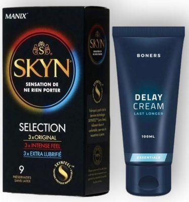 Набір з SKYN Selection (9 шт) + Пролонгатор Boners Delay Cream (100 мл) SOS8881 фото