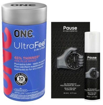 Набор из ONE UltraFeel 2-in-1 Pack 10 шт + Пролонгатор PAUSE, 50 мл Nuei SOS9231 фото