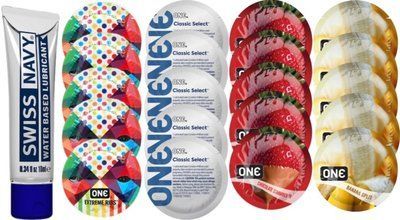 Набор из Swiss Navy Water-Based 10 мл + ONERibs + ONE Classic + ONEChocolateStrawberry + ONEBanana SOS8531 фото