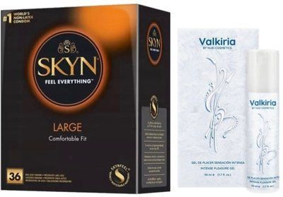 Набор из SKYN Large (36 шт) + стимулятор VALKIRIA Cooling Orgasm Gel (50 мл) от Nuei SOS9941 фото