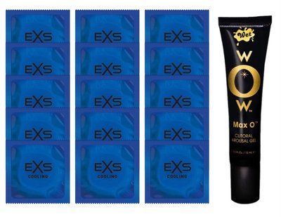 Комплект EXS Cooling 15 шт + Wet Wow Max O Clitoral Arousal Gel 15 мл SOS14554 фото