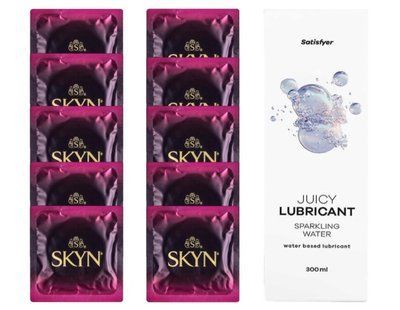 Комплект SKYN CHERRY 10 шт. + Лубрикант Satisfyer Juicy Lubricant Sparkling Water 300 мл SOS12602 фото