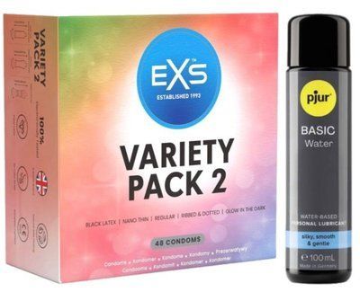 Набір EXS Variety pack 2 (48 шт) + pjur Basic Waterbased 100 мл SOS13402 фото