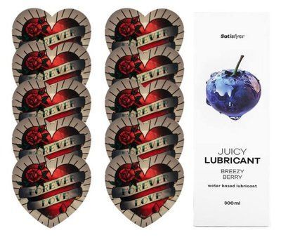 Комплект Pasante Heart 10шт. + Лубрикант Satisfyer Juicy Lubricant Breezy Berry 300 мл SOS11550 фото