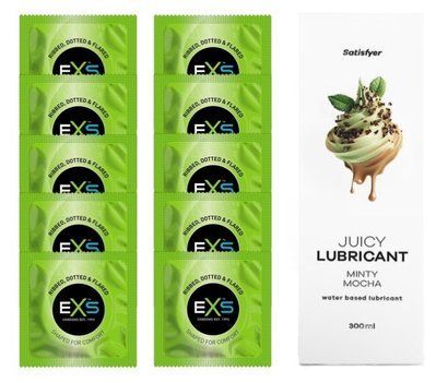 Комплект: EXS EXTREME 10 шт. + Лубрикант Satisfyer Minty Mocha 300 мл SOS11498 фото