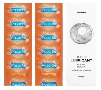 Комплект Pasante Warming 10шт. + Лубрикант Satisfyer Juicy Lubricant Boogy Booty 300 мл SOS11600 фото