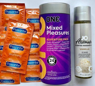 Набор 34 шт ONE Mixed Pleasures + Pasante Warming + System JO Aromatix Vanilla 120 мл SOS1682 фото