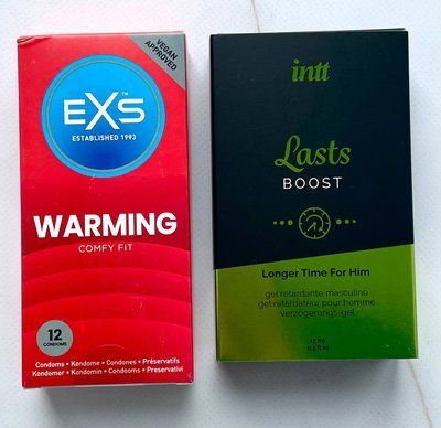 Набір EXS Warming 12 шт - Пролонгатор для чоловіків Intt Lasts (15 мл) SOS3633 фото