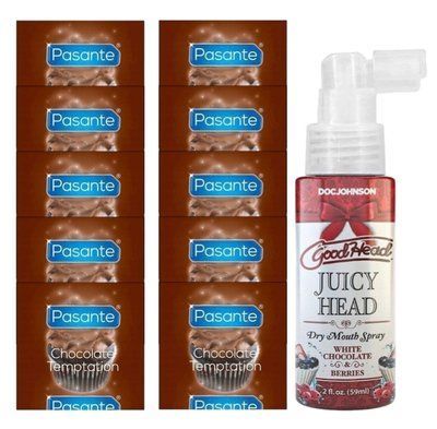 Pasante Chocolate Temptation 10 шт + Doc Johnson GoodHead &ndash; White Chocolate and Berries (59 мл) SOS14003 фото