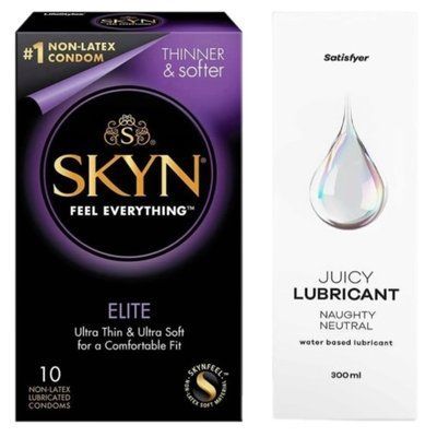 Комплект Лубрикант Satisfyer Juicy Lubricant Naughty Neutral 300 мл + SKYN Elite 10 шт SOS12752 фото