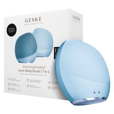 Ультразвукова щітка для тіла та інтенсивний пілінг GESKE Sonic Body Brush&Intensive Exfoliator 7в1 aquamarine HB0351 фото