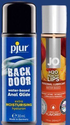 Набір лубрикантів pjur backdoor Comfort water glide 30 мл + System JO H2O Peachy Lips (30 мл) LB392 фото