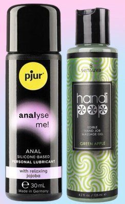 Набір лубрикантів pjur analyse me! Relaxing jojoba silicone 30 мл + Sensuva Handipop Green Apple (125 мл) LB590 фото