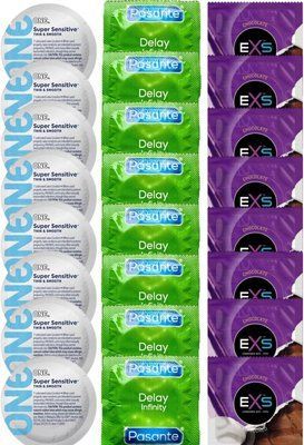 Набір 24 шт ONE Super Sensitive + Delay Infinity + EXS Chocolate SOS7387 фото
