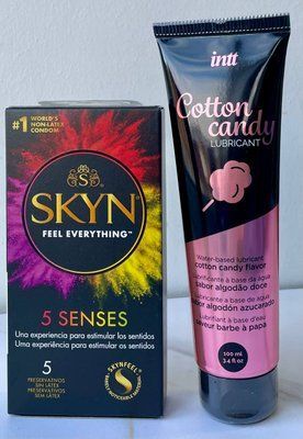 Набір SKYN 5 Senses 5 шт + Лубрикант на водній основі Intt Cotton Candy (100 мл) SOS1188 фото