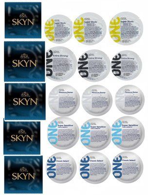 Набор Skyn и One из 20 шт: Elite , Studs , Classic , Sensitive , Strong , Dome SOS488 фото