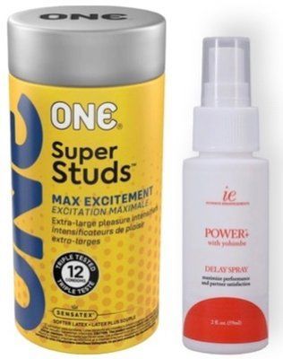 Набор 12 шт ONE Super Studs + Doc Johnson Power Yohimbe Delay Spray For Men (59 мл) SOS9032 фото