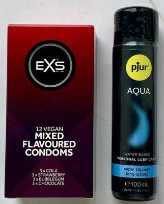Набір EXS Mixed Flavoured 12 шт + Лубрикант pjur Woman Aqua, 100 мл SOS3235 фото