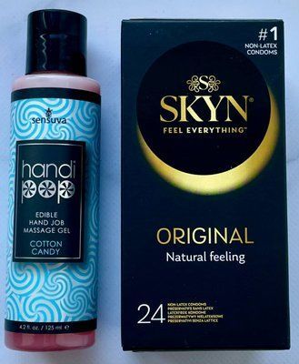 Комплект SKYN Original 24 шт - Лубрикант Sensuva Handipop Cotton Candy (125 мл) SOS3384 фото