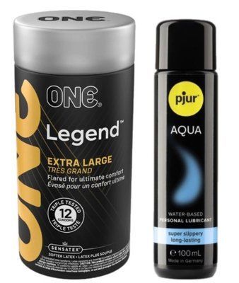 Набор ONE Legend Extra Large 12 шт. + Pjur Aqua 100 мл. SOS13103 фото