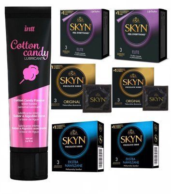 Комплект: Лубрикант Intt Cotton Candy (100 мл) + 18 шт. SKYN SOS11245 фото