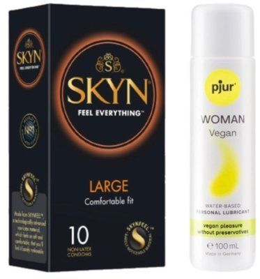 Набор Skyn ​​Large 10 шт + pjur Woman Vegan 100 мл SOS13353 фото