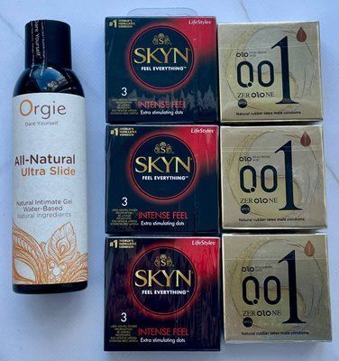 Набір 18 шт OLO Лід і Полум'я 001 + Skyn Intense Feel + Лубрикант ALL-NATURAL Ultra Slide 150 мл Orgie SOS3834 фото