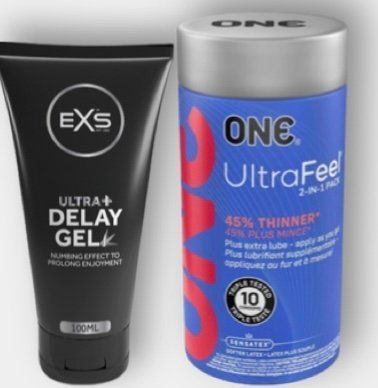 ONE UltraFeel 10 шт - Пролонгатор EXS Delay Gel Ultra+ 100ml SOS6305 фото