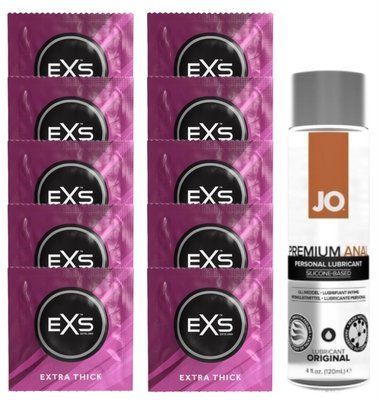 Комплект EXS Extra Thick 10 шт + JO Anal Premium Original (120 мл) SOS14154 фото