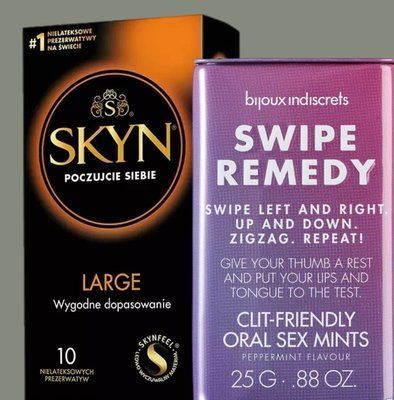 Комплект SKYN Large 10 шт + Мятные конфеты Bijoux Indiscrets Swipe Remedy &ndash; clitherapy oral sex mints SOS5600 фото