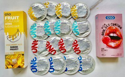 Набор 26 шт ONE Classic, Super Sensitive, Super Studs, Extreme ribs + OLO Oral Candy + Гель-лубрикант 120 мл OLO SOS1733 фото