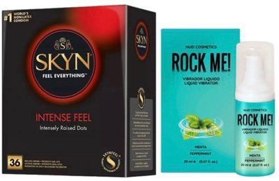 Набор из SKYN Intense Feel (36 шт) + Жидкий вибратор ROCK ME! Mint Flavor (20 мл) от Nuei SOS9842 фото