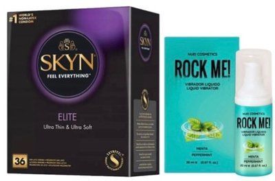 Набор из SKYN Elite 36 шт+Жидкий вибратор ROCK ME! Mint Flavor (20 мл) от Nuei SOS10242 фото