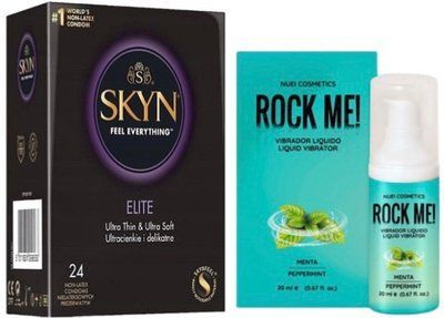 Набір з SKYN Elite (24 шт) + Рідкий вібратор ROCK ME! Mint Flavor (20 мл) від Nuei SOS10142 фото