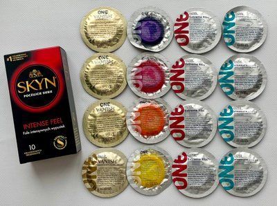 Набір 26 штук Skyn Intense Feel + ONE Color Sensations, Extreme Ribs, Pleasure plus, Vanish SOS2234 фото