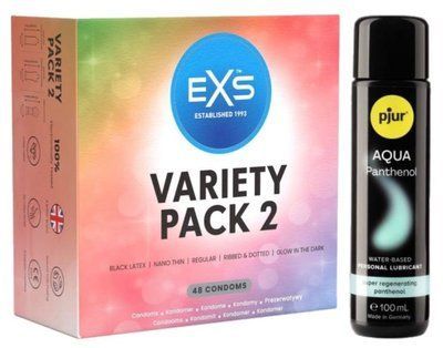 Набір EXS Variety pack 2 (48 шт) + pjur Aqua Panthenol 100 мл SOS13403 фото