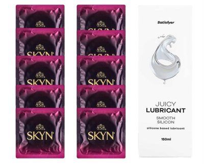Комплект SKYN CHERRY 10 шт. + Лубрикант Satisfyer Juicy Lubricant Smooth Silicon 150 мл SOS12603 фото